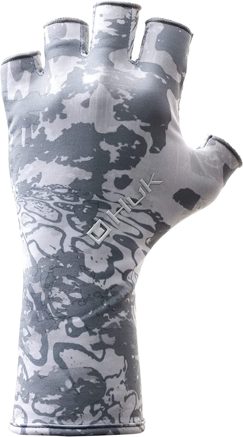 HUK Mens Fingerless Sun Gloves Tide Change Sun Glove
