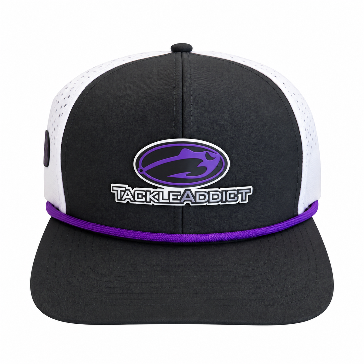Tackle Addict Hat Gray Purple w White Back