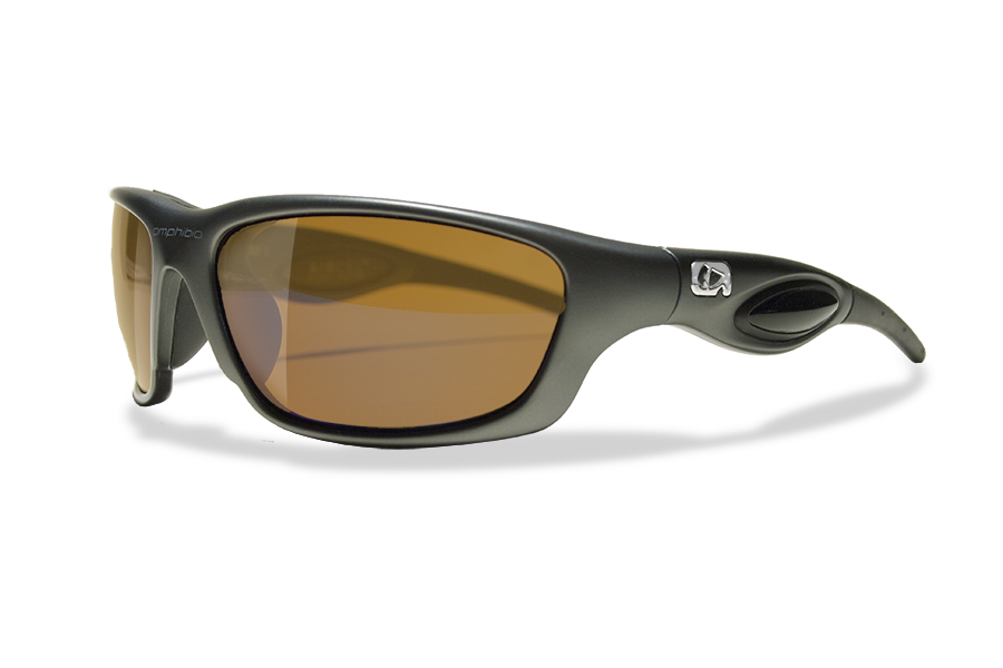 Amphibia Hydrafoil Sunglasses Gunmetal Amber Wave (Brown Base Blue Mirror)