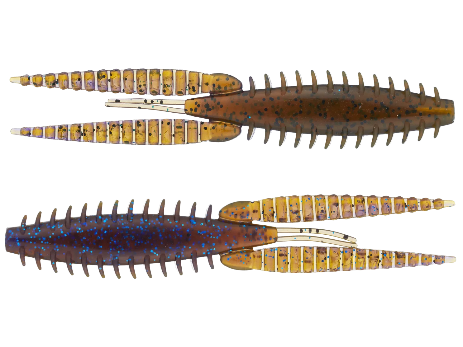 G-Ratt Baits Dixie Flip Craw Trailers 8pk GREEN PUMPKIN BLUE FLAKE