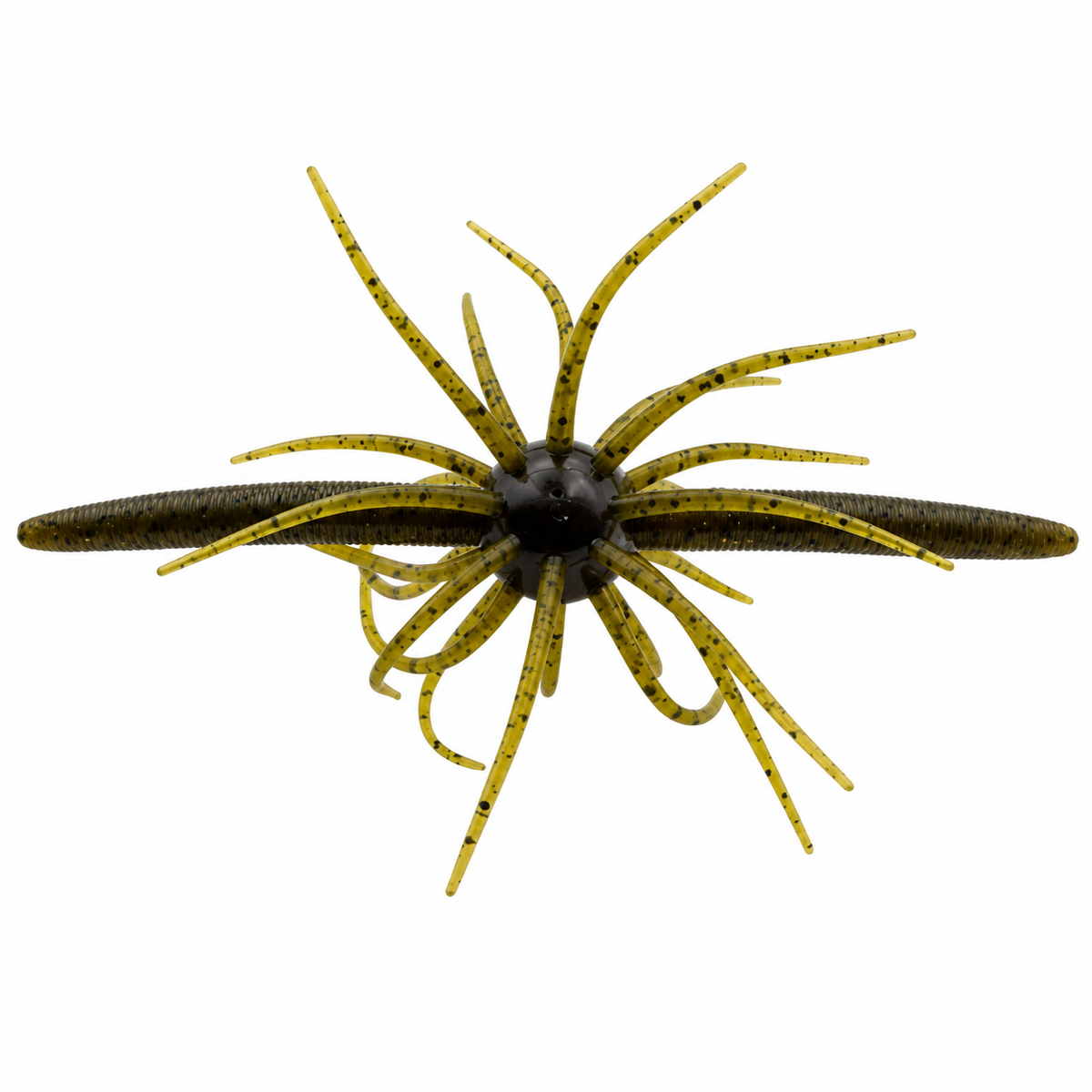 TMF Lures Wacky Urchin Green Pumpkin Black Flake