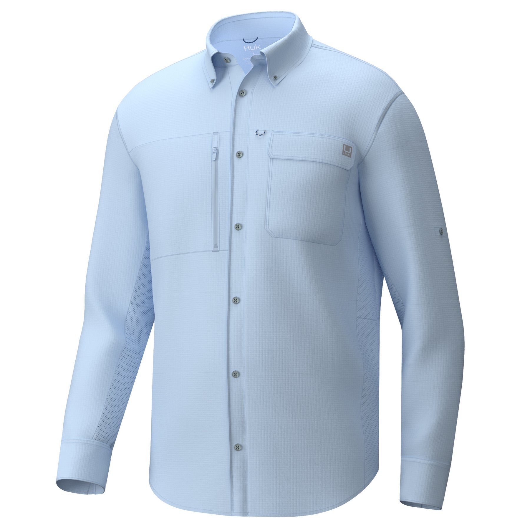 HUK A1A Button-Down Fishing Shirt Ice Water