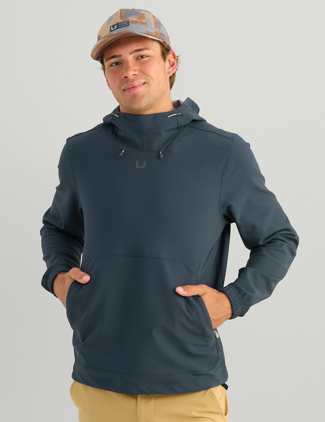 Huk Breaker Hooded Pullover Sea Storm
