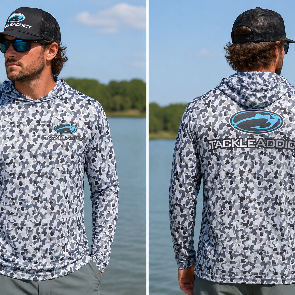 Tackle Addict Shirts Black Gray Camo