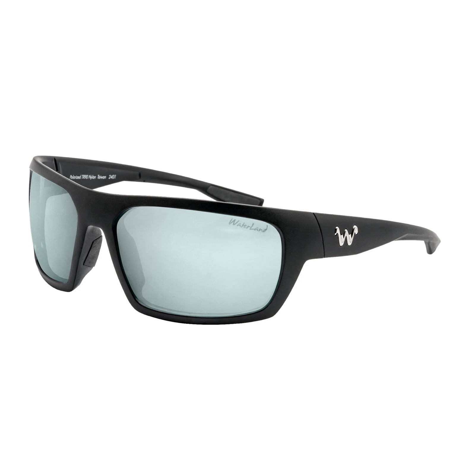 Waterland Men's Sunglass - Milliken Black Frame - Silverlight Mirror Poly