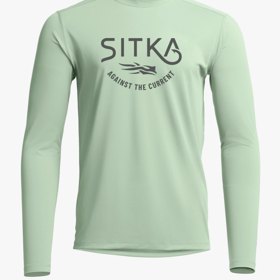 Sitka Radiant Graphic LS Crew Foam Green Hooked