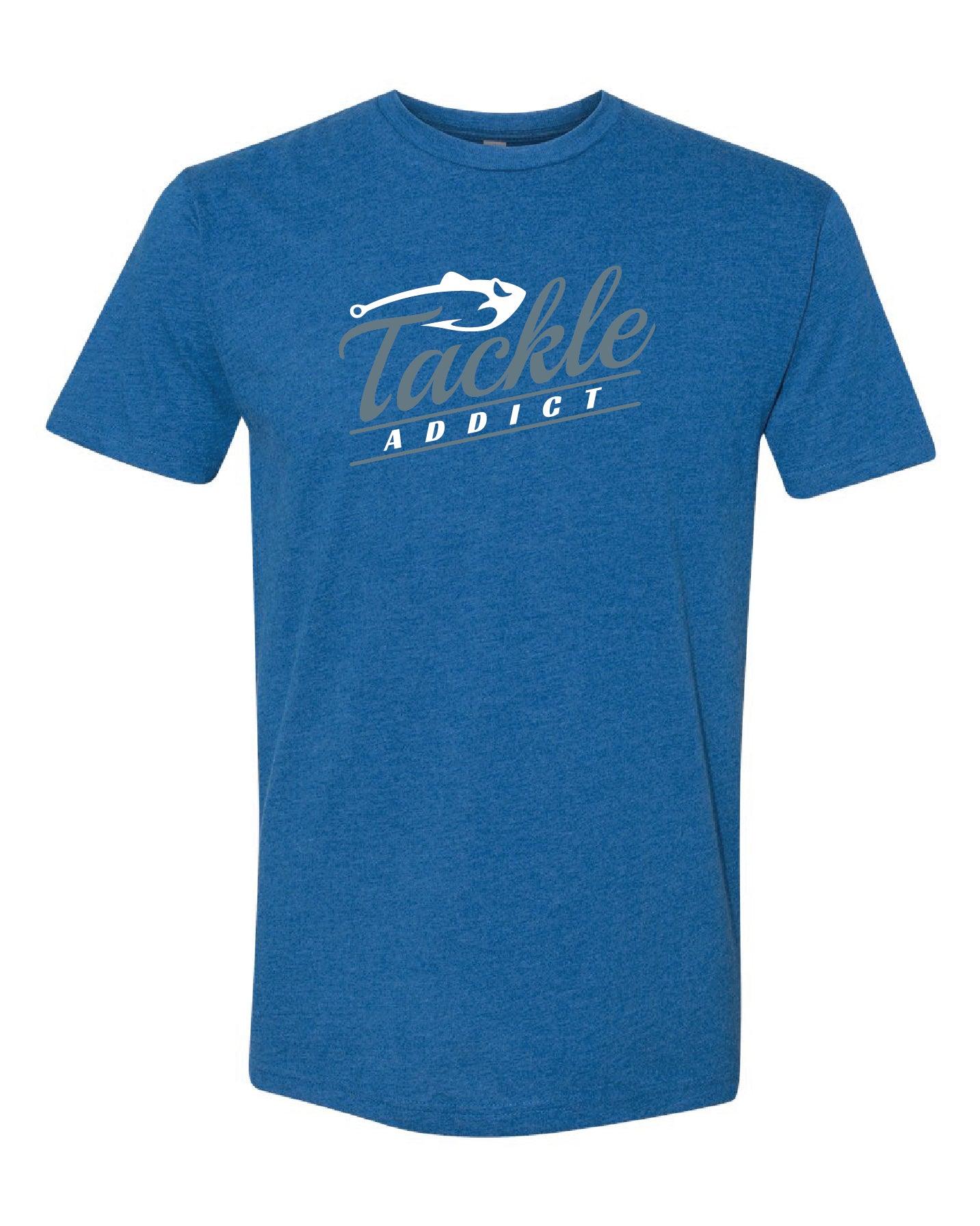 Tackle Addict "Script" T-Shirt Heather Cool Blue