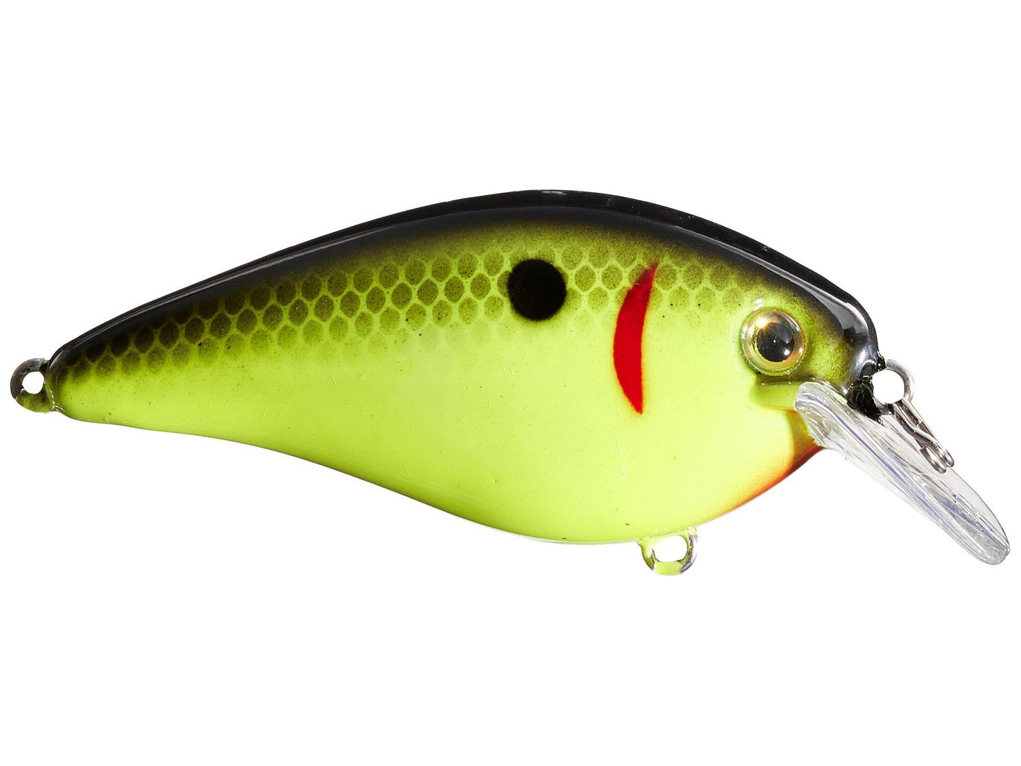 Strike King KVD 1.5 Squarebill Silent Crankbait Black Back Chartreuse