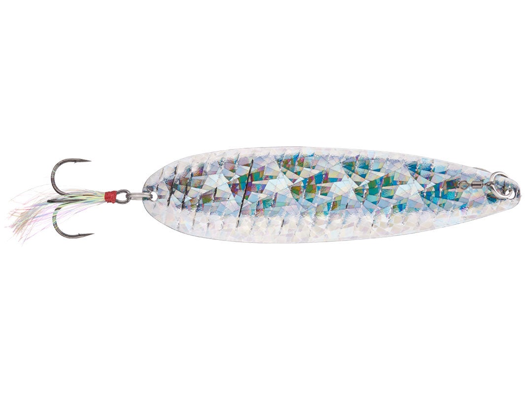 Nichols Lures 6.5" Ben Parker Mini Magnum Flutter Spoon Shattered Glass Silver