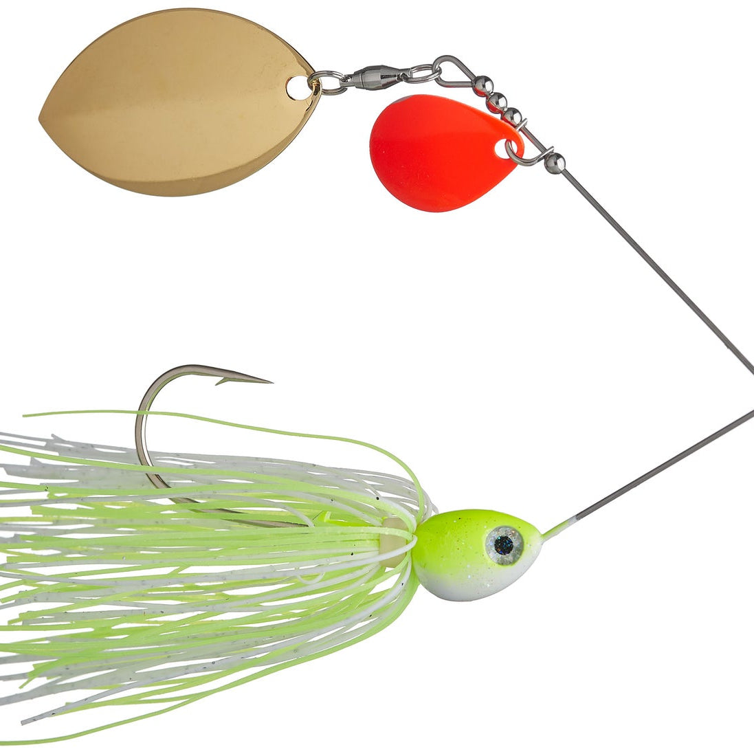 Santone Lures Pretender Colorado Turtle Spinnerbait Chartreuse White - Col Red Turt Gld