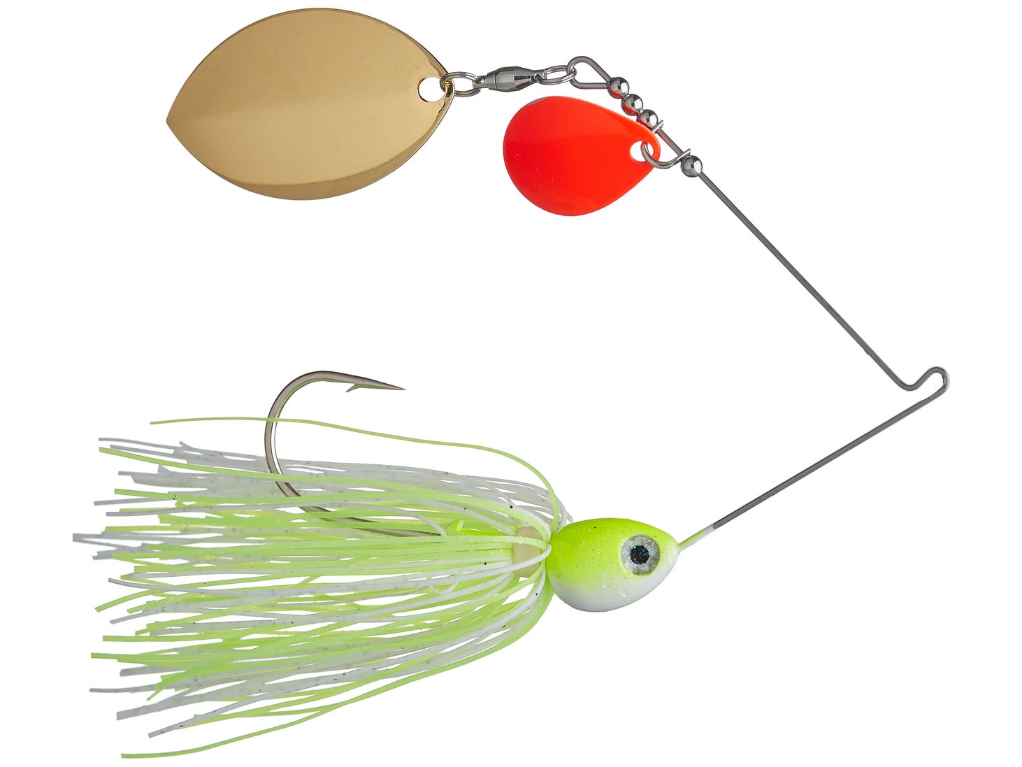 Santone Lures Pretender Colorado Turtle Spinnerbait Chartreuse White - Col Red Turt Gld