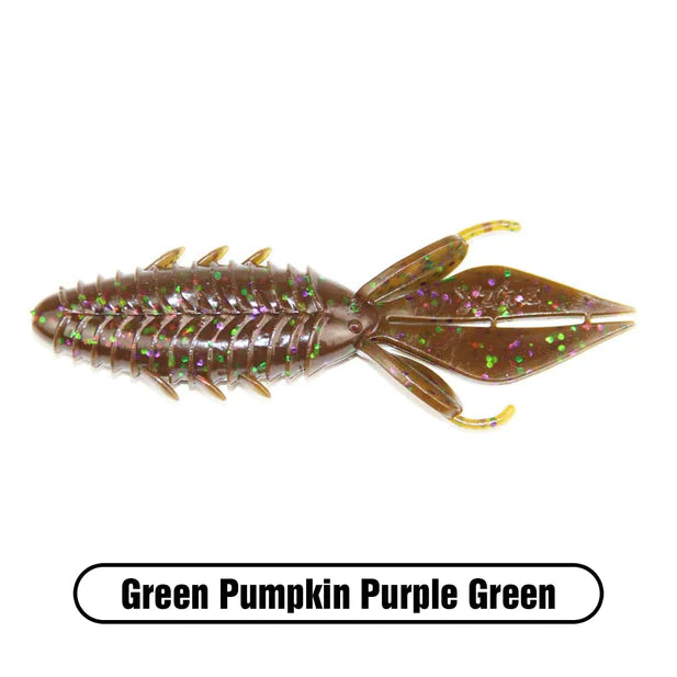 X Zone Lures Pro Series 4" Adrenaline Bug Green Pumpkin Purple Green