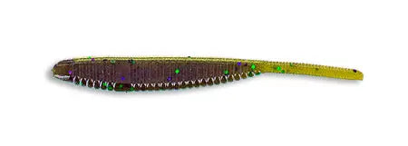 Yamamoto Shad Shape Worm 4" #297 NF/LG Green Pumpkin 301