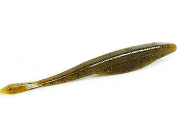 Yamamoto "D" Shad 5pk 297: Green Pumpkin Black Flake