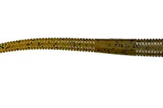 Yamamoto 7.75" Kut Tail Worm Green Pumpkin Blk Flake