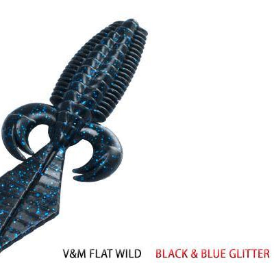 V&M Flat Wild Black Blue Glitter **