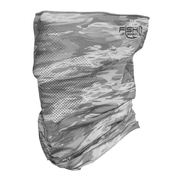 Fish Monkey Performance Face Guard Grey Water Camo