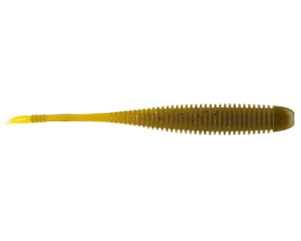 Net Bait Flat Sided Shad 4.5" Green Pumpkin
