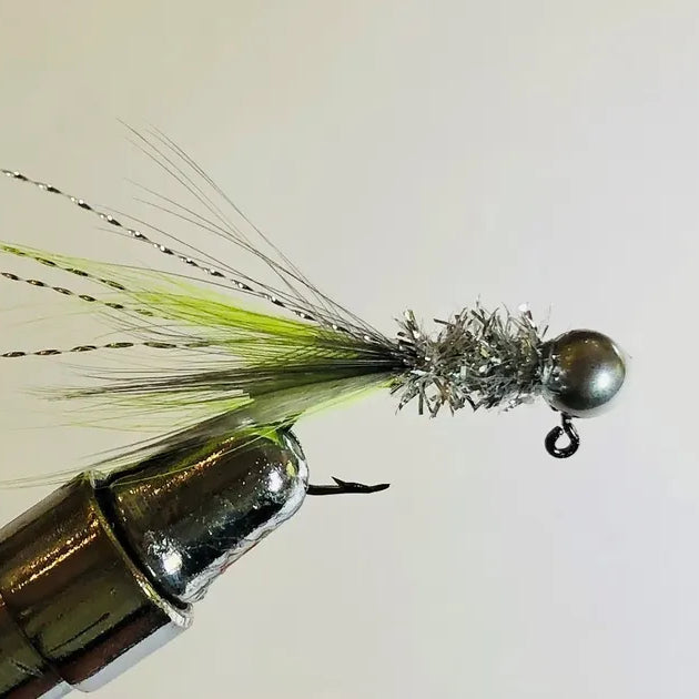 Born To Tie Jigs Chartreuse Ghost Feather 1 32 oz