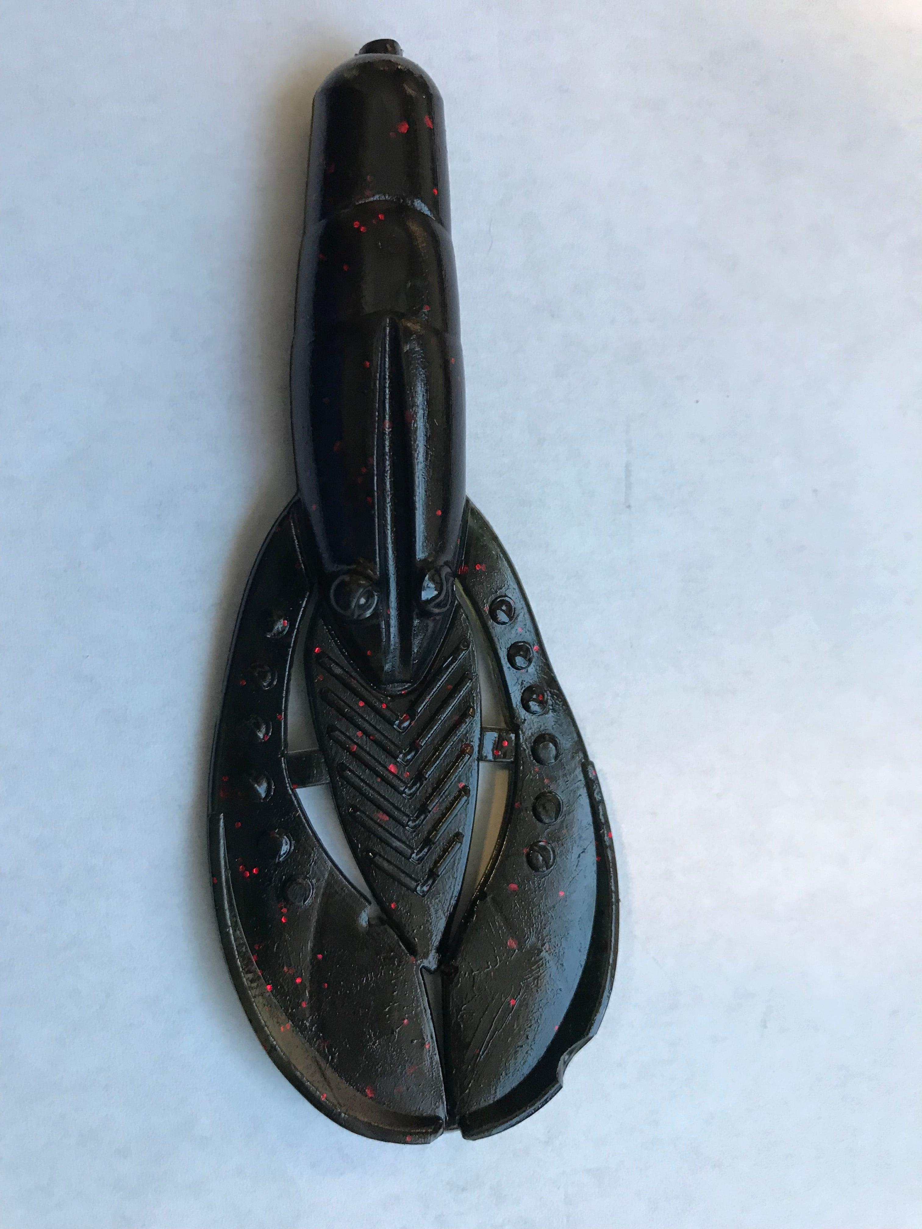 Gene Larew 3.75" Punch Out Craw 8pk Black Neon Watermelon Neon