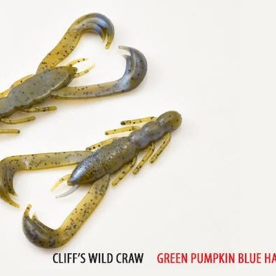 V&M Wild Craw Jr. Green Pumpkin Blue Haze**