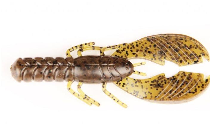 X Zone Lures Pro Series 4" Muscle Back Craw Green Pumpkin Black Flake