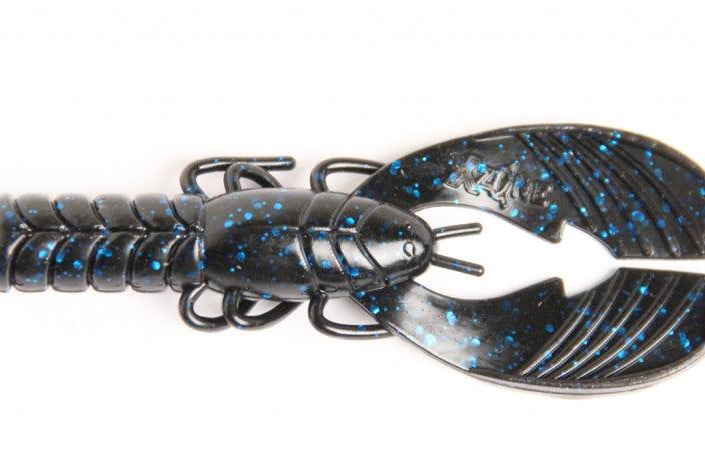 X Zone Lures Pro Series 4" Muscle Back Craw Black Blue Flake