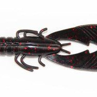 X Zone Lures Pro Series 3.25" Muscle Back Finesse Craw Black Red Flake