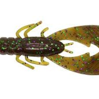 X Zone Lures Pro Series 4" Muscle Back Craw Green Pumpkin Purple Green