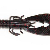 X Zone Lures Pro Series 4" Muscle Back Craw Black Red Flake