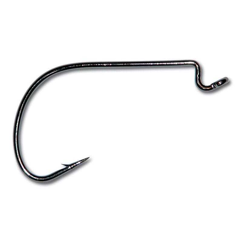 Mustad Mega Bite Widegap Offset Shank hook 5pk BLK NICKLE 0 hook