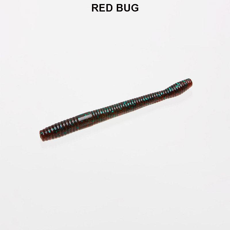 Zoom Mag Finesse Worm 10pk Red Bug 021**