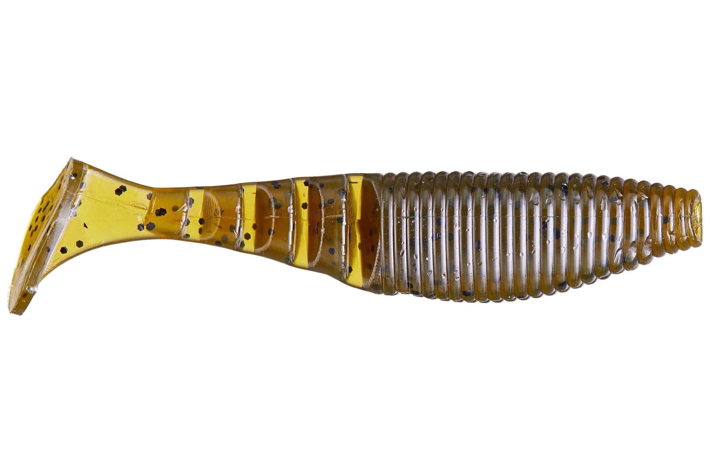 Yamamoto Paddle Tail Zako 4" Green Pumpkin Black Flk 297