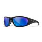 Wiley X Sunglasses WX Boss Matte Black Captivate Pol Blue Mirror