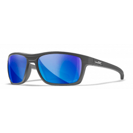 Wiley X Sunglasses WX Kingpin Matte Graphite Captivate Pol Blue Mirror