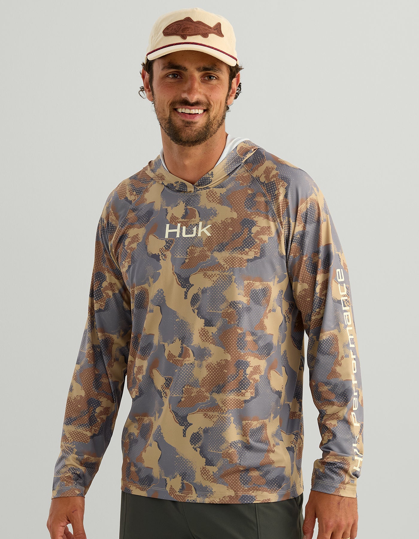 Huk Airweight KC Printed Hoodie Starfish Tideloom Camo