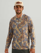 Huk Airweight KC Printed Hoodie Starfish Tideloom Camo