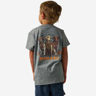 Burlebo Youth Short Sleeve Shirt Camo Duck Dogs - Dark Heather Grey