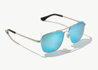 Bajio Snipes Sunglasses Silver Gloss Blue Mirror Glass