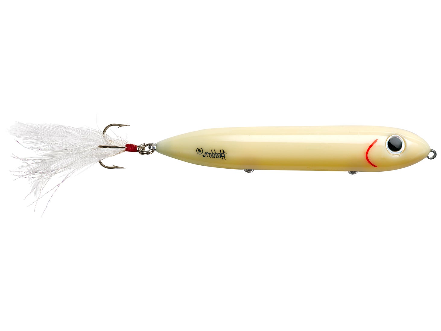 Heddon Feathered Treble Super Spook Walking Bait Bone