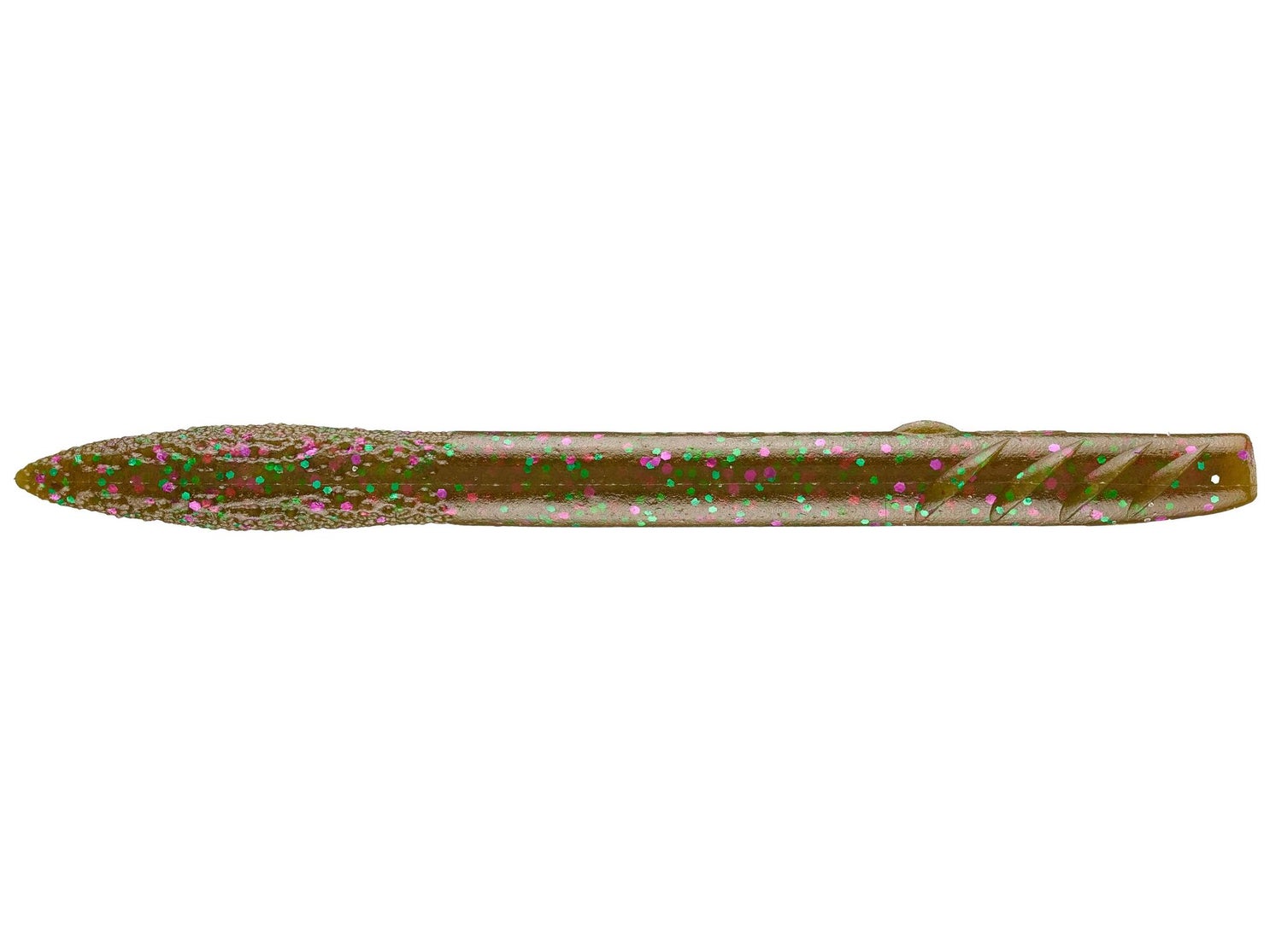 Deps Slender Scat Soft Stick Bait Green Pumpkin Purple & Green Flake #115
