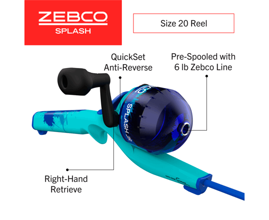 Zebco Youth Splash Floating Spincast Combo