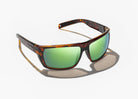 Bajio Palometa Sunglasses Brown Tortoise Matte Green Mirror Glass
