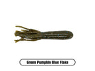 X Zone Lures Pro Series 3.75" X-Tube 3.75" Green Pumpkin Blue Flake