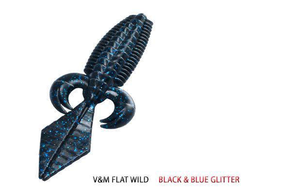 V&M Flat Wild Black Blue Glitter