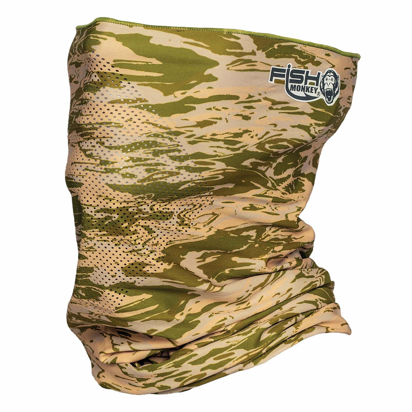 Fish Monkey Performance Face Guard Green Water Camo