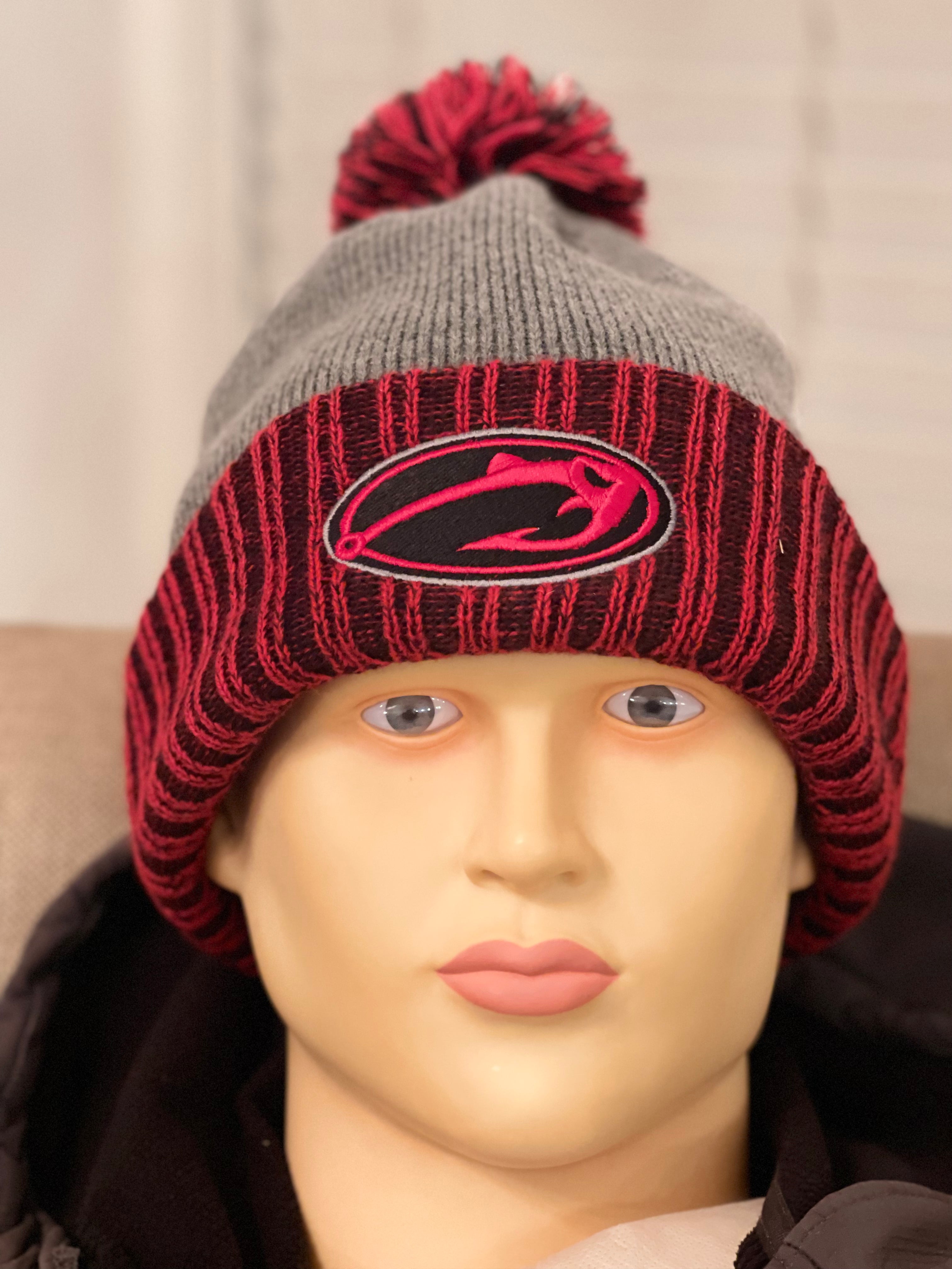 New Era Tackle Addict Beanie Scarlet Red Heather Grey