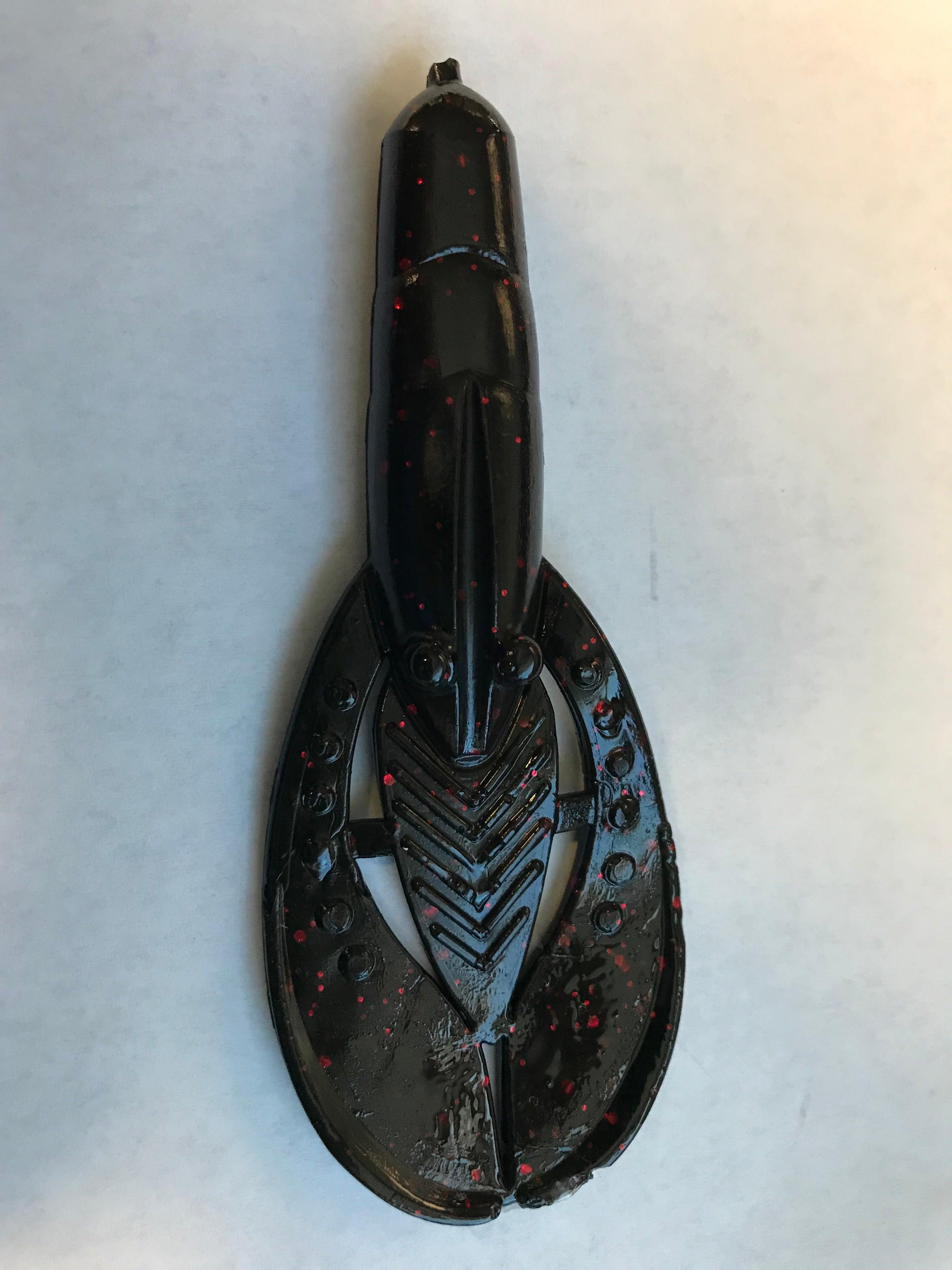 Gene Larew 3.75" Punch Out Craw 8pk Black Neon