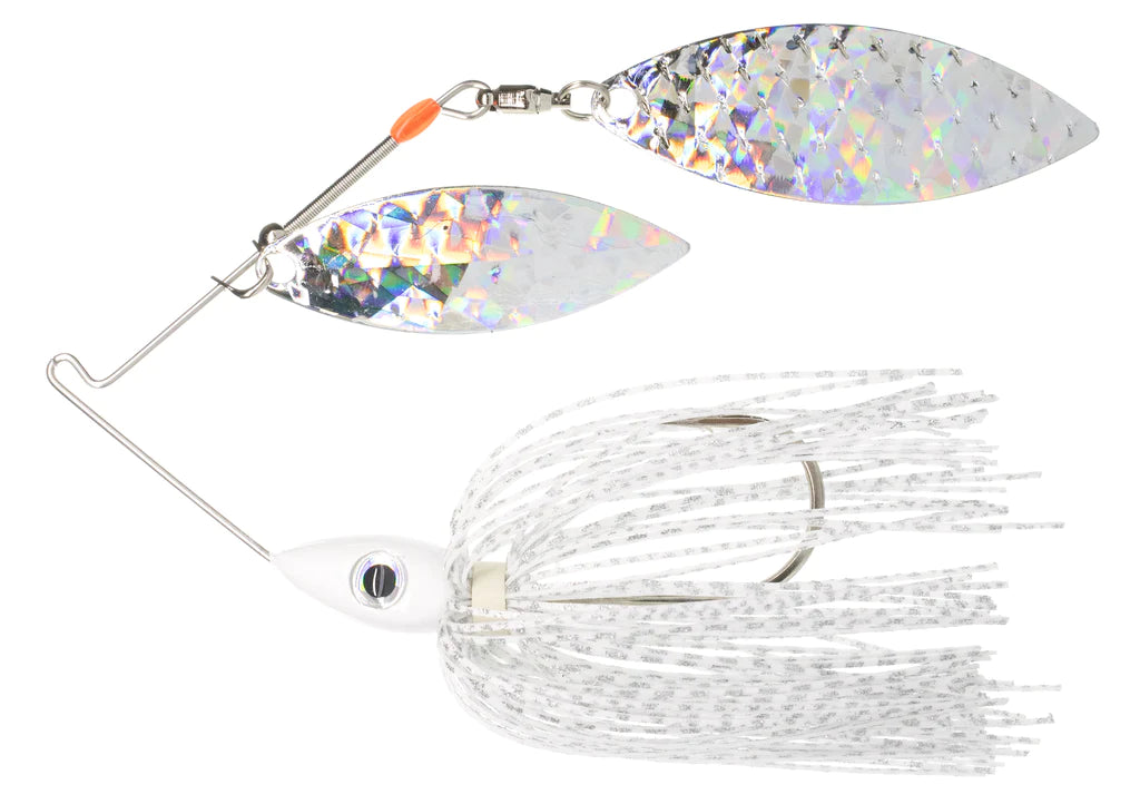 Pulsator Shattered Glass Spinnerbait Silver Flake Shad Silver Glass 3 8oz