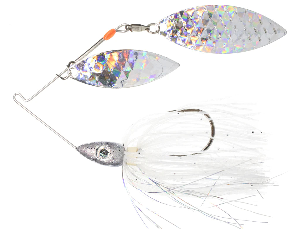 Pulsator Shattered Glass Spinnerbait Green Crystal Tinsel Silver Glass 1 2oz